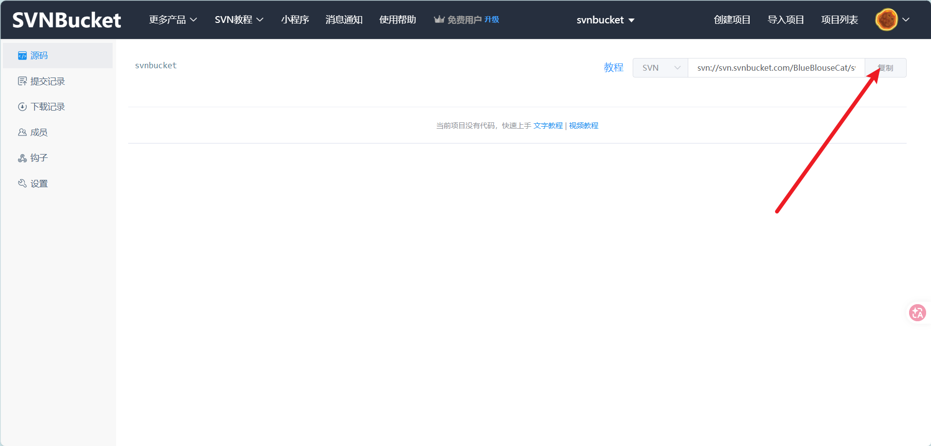 检出-复制仓库地址